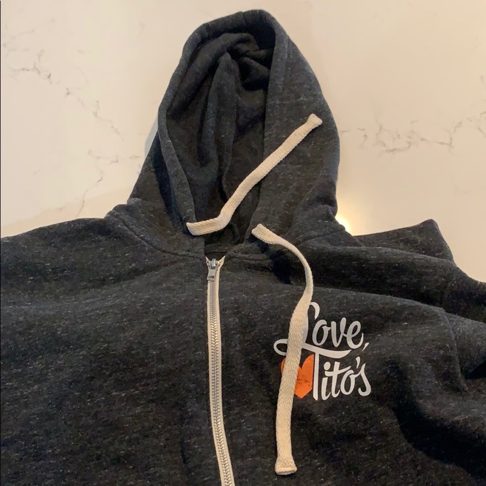 Titos vodka zip up sweater